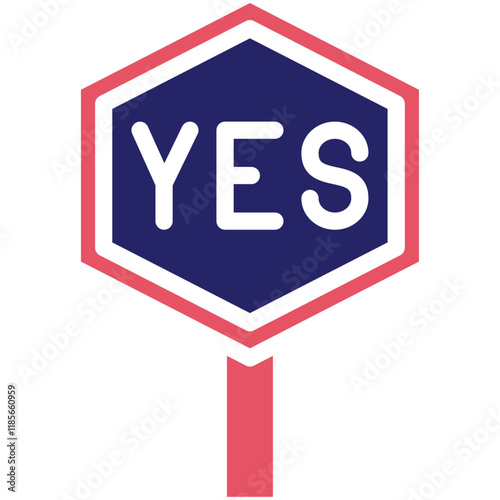 Yes vector icon illustration of Protesting and Civil Disobedience iconset.