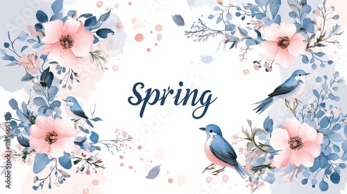 Easter and spring flat lay on a white wooden background
