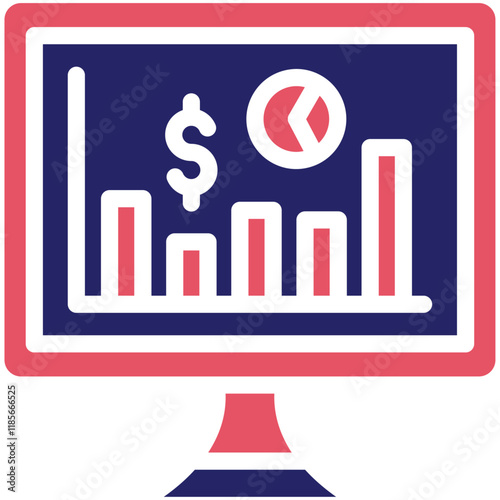 Online Statistics vector icon illustration of Business & Economy iconset.