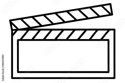 Geometric Movie Clapperboard Vector Line Art Design, Perfect for Film and Media Projects