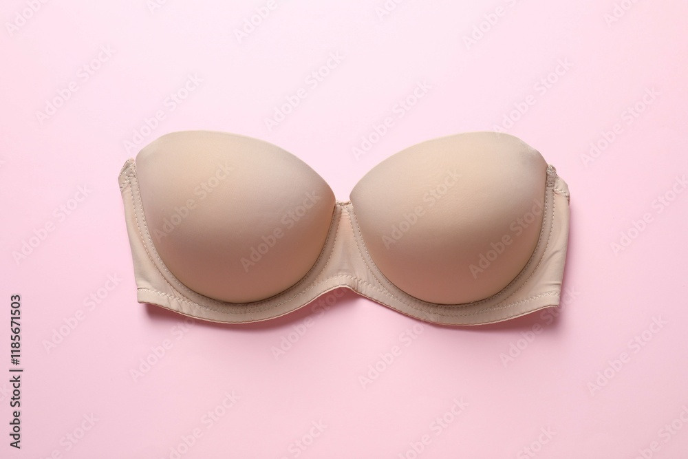 Flat lay with women romantic underwear on color background, top view Flat lay with women romantic underwear on color background, top view