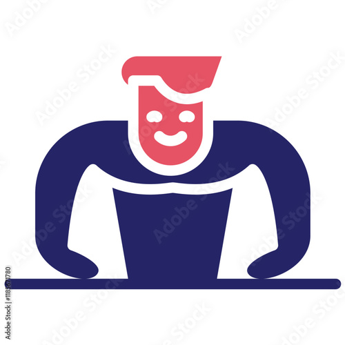 Push Up vector icon illustration of Pilates iconset.