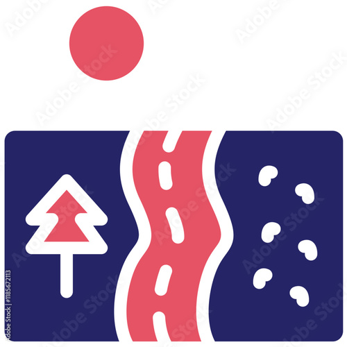 Coastal Road vector icon illustration of Coastline iconset.