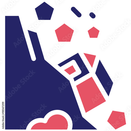 Landslide vector icon illustration of Coastline iconset.