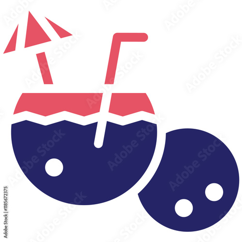 Coconut vector icon illustration of Coastline iconset.