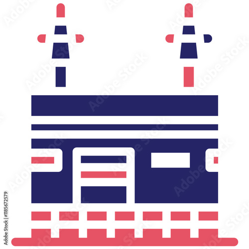 Masjid al-Haram vector icon illustration of Hajj Pilgrimage iconset.