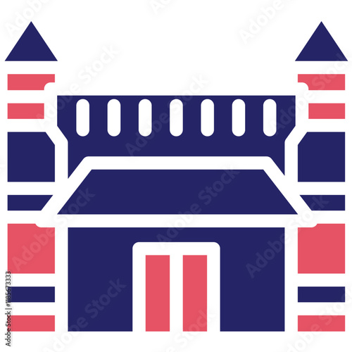 Sistine Chapel vector icon illustration of Italy iconset.