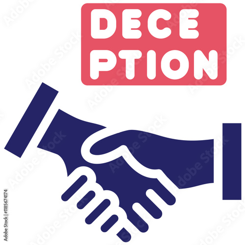 Deceptive Handshake vector icon illustration of Corruption iconset.