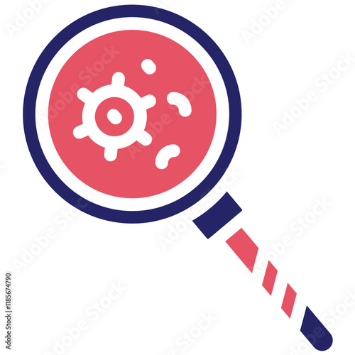 Microbe Magnifier vector icon illustration of Infectious Diseases iconset.