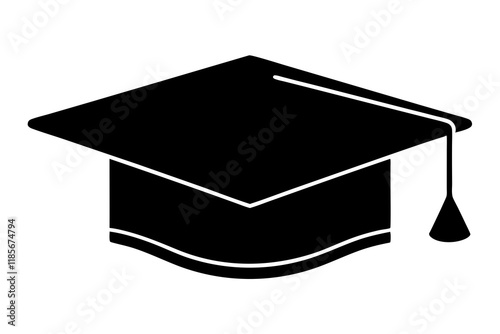 Square academic hat isolated