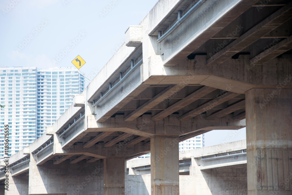 Fototapeta premium concrete bridge for car flyovers