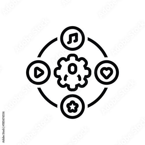 Black line icon for activity