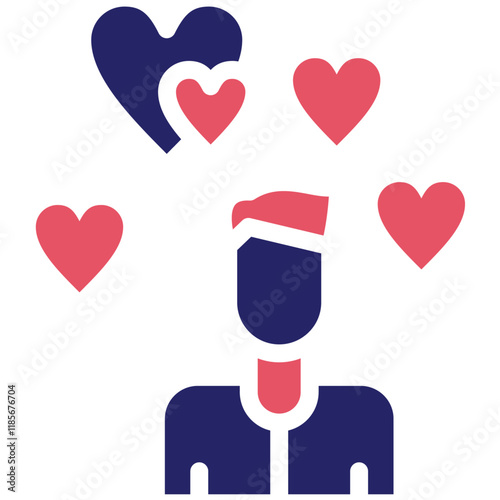 Affection vector icon illustration of Friendship iconset.