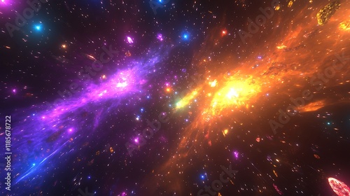 Vibrant nebula forms with a myriad of stars