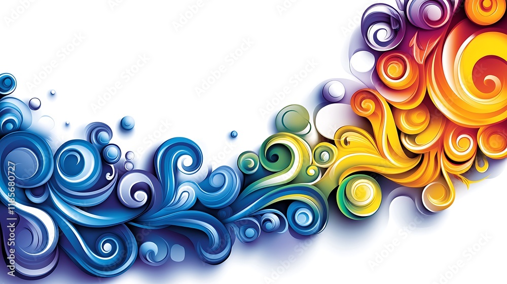 Abstract Colorful Swirls and Circles Design