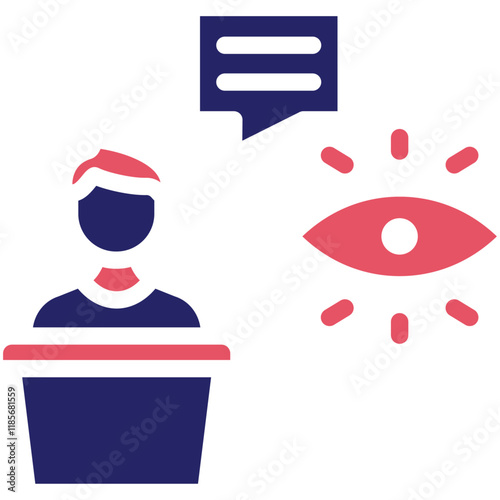Testimony vector icon illustration of Law & Legislation iconset.