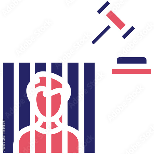 Punishment vector icon illustration of Law & Legislation iconset.