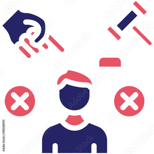 Not Guilty vector icon illustration of Law & Legislation iconset.