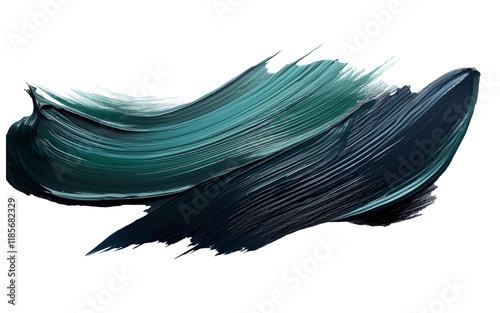 oil paint brush stroke on white and transparent background