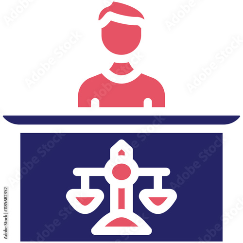Court Appearance vector icon illustration of Law & Legislation iconset.