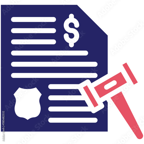 Bail vector icon illustration of Law & Legislation iconset.