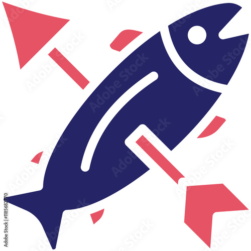 Spearfishing vector icon illustration of Fishing iconset.