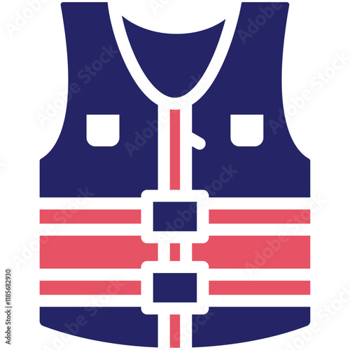 Life Jacket vector icon illustration of Fishing iconset.