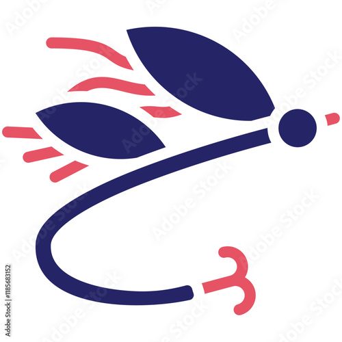 Fly-Fishing vector icon illustration of Fishing iconset.