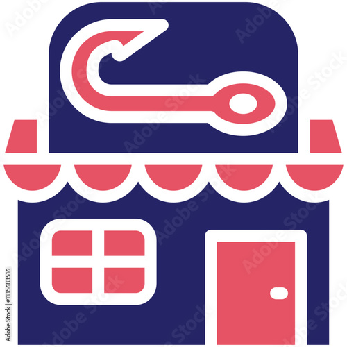 Bait Shop vector icon illustration of Fishing iconset.