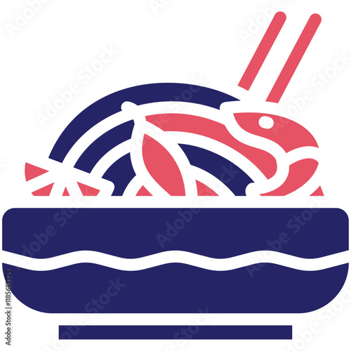 Pad Thai vector icon illustration of Street Food iconset.