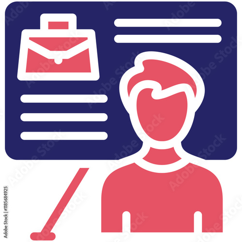 Presenter Male vector icon illustration of Business Training iconset.