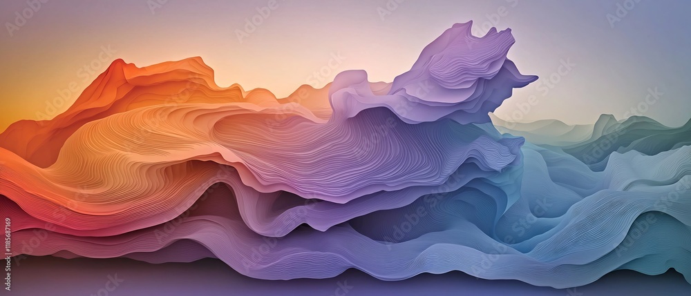 Fototapeta premium Fluid Topographic Rainfall Map A Mesmerizing Data Driven Work of Cartographic Art Featuring Hypnotic Meteorological Patterns Undulating Topographical Layers and a Vivid Color Spectrum