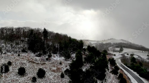 snow scene near Boone NC, Norrth Carolina in January photo