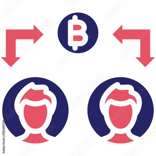 Peer To Peer vector icon illustration of Cryptocurrency iconset.