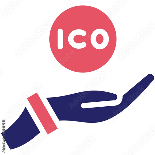 Initial Coin Offering vector icon illustration of Cryptocurrency iconset.