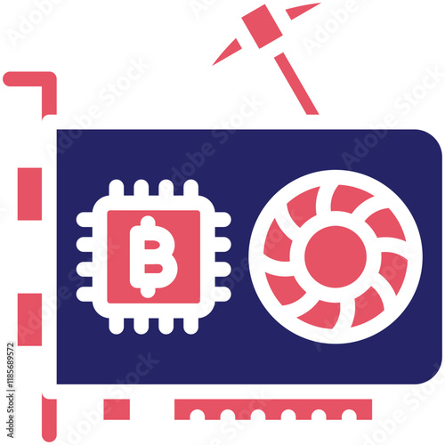 GPU Mining vector icon illustration of Cryptocurrency iconset.
