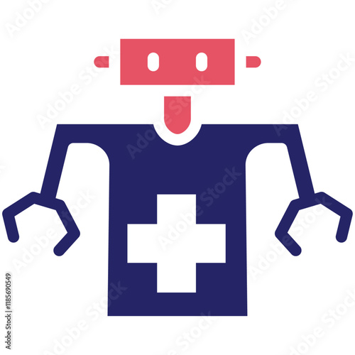 Medical Robot vector icon illustration of Robotics iconset.