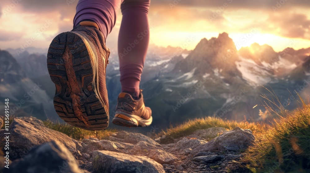 Conquering Peaks: A Runner's Golden Hour Ascent Conquering Peaks: A Runner's Golden Hour Ascent