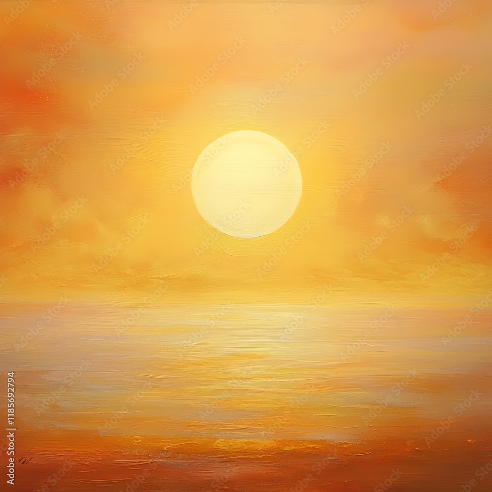 Photo of a Tranquil Sunset with a Glowing Sky Photo of a Tranquil Sunset with a Glowing Sky