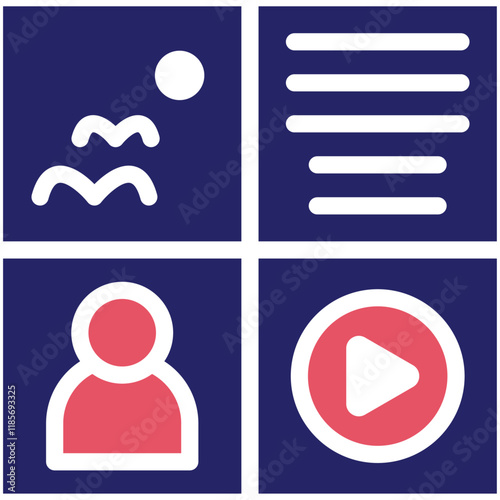 Storyboard vector icon illustration of Filmmaking iconset.