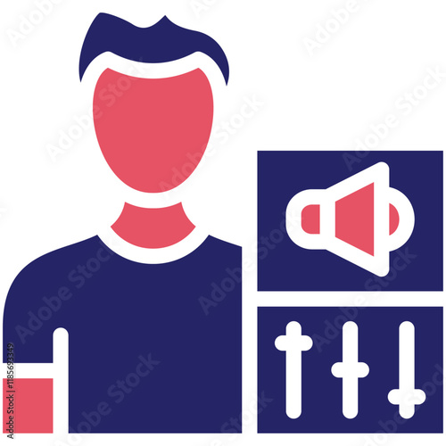 Sound Engineer Male vector icon illustration of Filmmaking iconset.