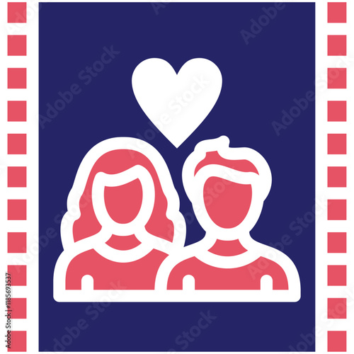 Romance vector icon illustration of Filmmaking iconset.