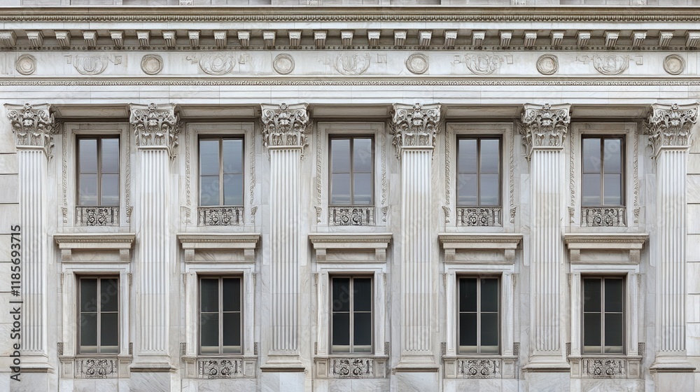 Obraz premium Historic Federal Reserve building exterior showcasing architectural grandeur and economic significance, embodying stability and financial stewardship in modern society.