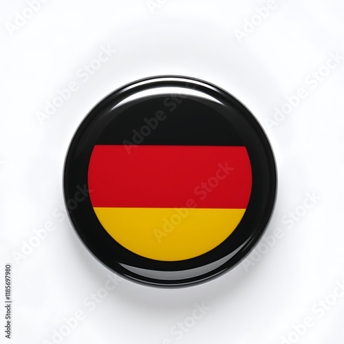 German flag on a glossy round button.