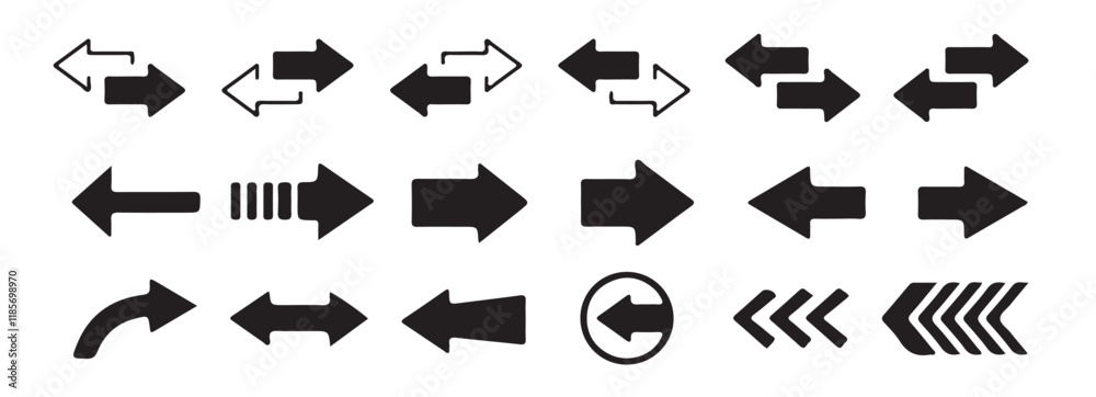 Arrows set. Arrow icon collection. Set different arrows or web design. vector illustration eps 10 Arrows set. Arrow icon collection. Set different arrows or web design. vector illustration eps 10