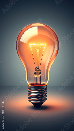 Light bulb symbolizing creative growth, digital art, with white tones