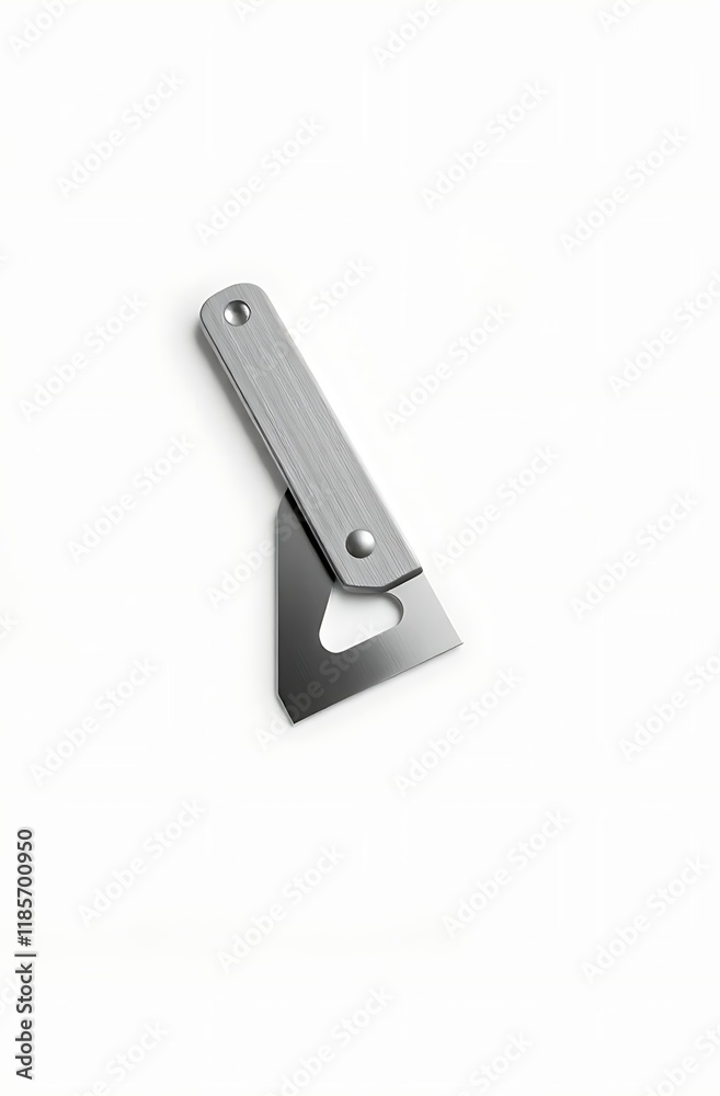 Minimalist silver bottle opener isolated on white. Minimalist silver bottle opener isolated on white.