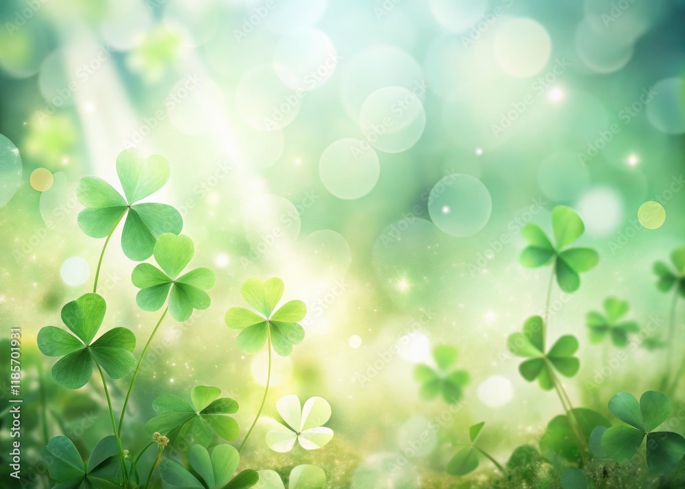 Elegant clover pattern bokeh photography: a soft-focus, nature-inspired design ideal for text overlays. Elegant clover pattern bokeh photography: a soft-focus, nature-inspired design ideal for text overlays.