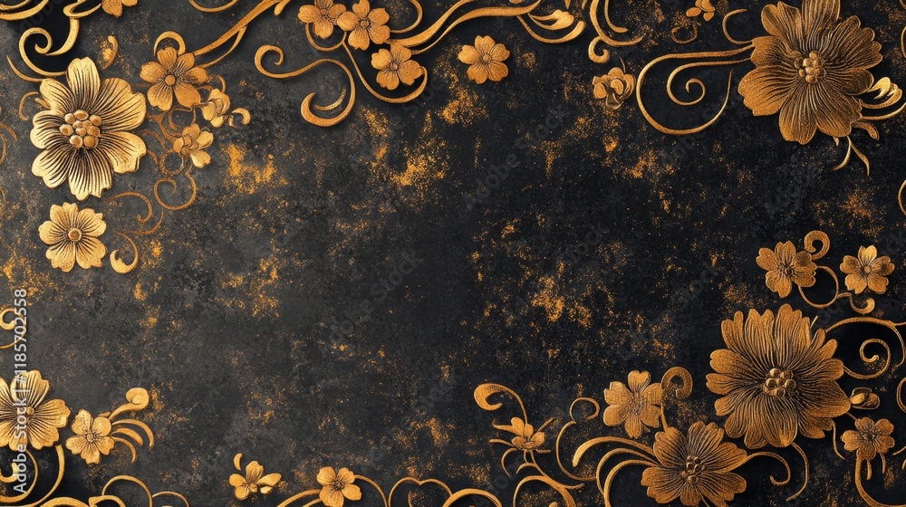Elegant floral design background dark texture digital art contemporary aesthetic close-up view artistic inspiration Elegant floral design background dark texture digital art contemporary aesthetic close-up view artistic inspiration