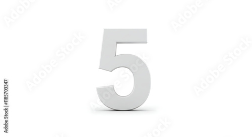 Free Download 3D White Number Five Digit 5 Isolated on White Background - GFXLoad